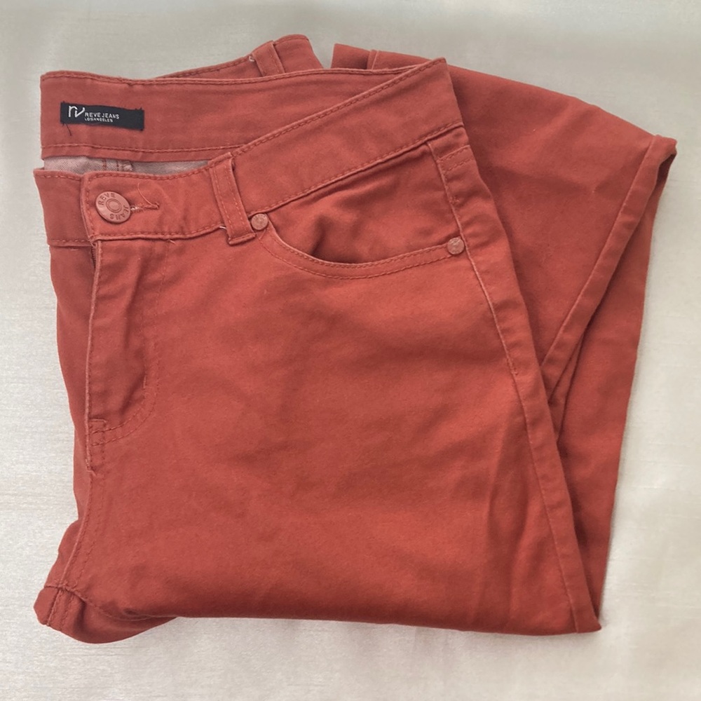 Reve jeans low angeles stretch burnt orange size 9